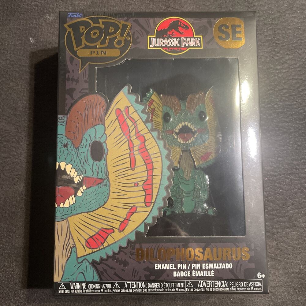 New FUNKO POP! PIN/ Stand DILOPHOSAURUS SE DINOSAUR JURASSIC PARK